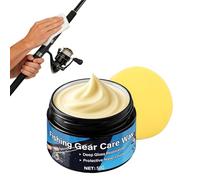 Cera per canna da pesca, 50 g, composto anti-attrito, detergente per attrezzi da pesca, per una pulizia rapida e facile, lancio liscio previene la ruggine, prolunga la durata dell'ingranaggio