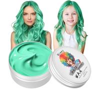 Cera per Tintura per Capelli Temporanea, 60g Cera per Capelli Lavabile,Non Irritante, Adatto per la Modellazione di Halloween di Tutti i Giorni e Delle Feste (60g, Verde)