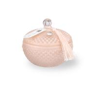 Cera profumata con all'esterno Scatola in vetro rotonda Modello BIG diametro 10x h 10cm - colore Rosa rosa