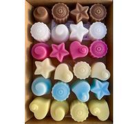 Cera profumata fatta a mano di alta qualità. 24 x 5 g si scioglie in ogni confezione. Mix assortiti.