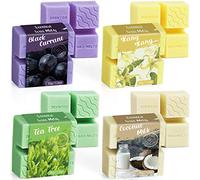 Cera profumata si scioglie, Cubi di cera aromatica per bruciatore Candele Warmer, Cera di soia si scioglie per uso domestico, Set regalo di fragranza per la casa per Natale, compleanno, 4 confezioni
