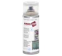 Ambro-Sol V404CP Smalto / Vernice Effetto Gesso, a Base di Acqua con Effetto Ultra Opaco, per Uso Interno e Esterno, Bomboletta Spray in Banda Stagnata Riciclabile 400 ml, Cera Protettiva