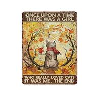 C'era una ragazza che amava davvero i gatti Targa in metallo retrò Poster per esterni Giardino Decorazioni per la casa Piastra Cucina Ferro Pittura Pub Cafe Man Cave Wall Decor Targa in alluminio