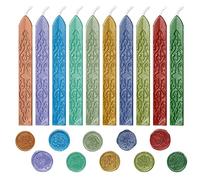 Ceralacca con Stoppini,10 PCS Stick di Ceralacca Bastoncini di Ceralacca Cera Lacca Timbro Ceralacca Sigillo Ceralacca,per Busta,Biglietti,D'Invito,Decorazione Regalo