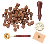 Ceralacca Kit, Cera Lacca Kit, 200 Perline Sigillo, Timbro Ceralacca Personalizzato, Cera Lacca con Timbro, Cucchiaio Sciogliere, Adatto Per L’Ufficio, per Decorazioni Inviti, Buste, Sigilli, Matrimon