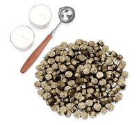 Ceralacca vegana per sigillare e decorare lettere, con 2 candele scaldavivande e 1 cucchiaino sciogli ceralacca, senza timbrino, 230 pezzi (Bronce)