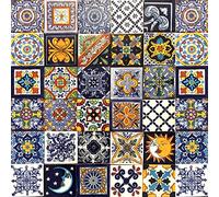 Cerames Piastrelle Mosaico Messicane Horacio - 30 ceramiche mattonelle messicane decorative per bagno, doccia, scale, parete posteriore della cucina | Tessere mosaico ceramica 10,5x10,5 cm