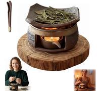 Ceramic Aromatherapy Stove Essential Oil Burner, Cedar and Zen Aromatherapy Burner, Tea Light Candle Holders Teapot Warmer for Home Fragrance, Meditation & Relaxation Décor (1 pezzi)