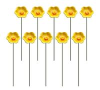Ceramic Bee Water Station - Outdoor Pollinator Drinking Accessory for Garden Spaces | Floral Design with Support Stakes, Watering Decor Set for Hummingbird Butterfly Pathway Grassland, 7.87x1.57inch