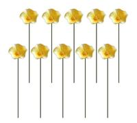 Ceramic Bee Water Station - Outdoor Pollinator Drinking Accessory for Garden Spaces | Floral Design with Support Stakes, Watering Decor Set for Hummingbird Butterfly Pathway Grassland, 7.87x1.57inch