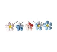 Ceramic Bee Watering Station 5pc - Flower Pollinator Feeder | Garden | Waterproof Glaze Ceramic Flowers; Provides Drinking Water For Bees & Butterflies; Ideal For Garden, Patio, Lawn Decor