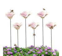 Ceramic Bee Watering Station 6 Pieces Ceramic Flower Shaped Bird Bath