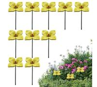 Ceramic Bee Watering Station for Garden, 10 Pieces Handmade Flower Bee Bath Drinking Cups Station, Colorful Ceramic Flowers for Water for Bees Butterfly