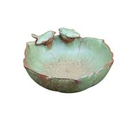 Ceramic Bird Bath - Ceramic, Decorative Feeder Leakproof Performance | Hydroponic Planter Petal Bird Bowl, Garden Waterer Station For Backyard, Patio, Balcony, Terrace, Deck