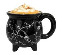 Ceramic Cauldron Mug, 12oz Witches Brew Themed Coffee Cup, Microwave & Dish