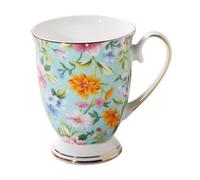 Ceramic Coffee Cup - Handmade Ceramic Mug | Floral Ceramics Tea Mug, Coffee Cup Tea Mugs With Handle 300ml, Floral Porcelain Bone China Teas Mugs | Bright Color And Patterns Large Coffees Cups,