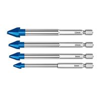 Ceramic Drill Bit - 4 Pieces 6mm-12mm Hex Shank Carbide Eccentric, | 6/8/10/12mm Concrete Drill Bit with A Hexagonal Shank Design for Glass Concrete Masonry Stone Brick Home Repair Renovation