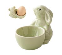 Ceramic Egg Holder Cup - Boiled Stand for Soft and Hard Eggs | Cute Rabbit Design Breakfast Egg Cup for Kitchen Dining Table Home Decor