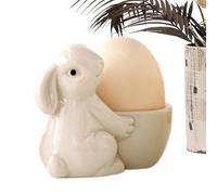 Ceramic Egg Holder Cup - Boiled Stand for Soft and Hard Eggs | Cute Rabbit Design Breakfast Egg Cup for Kitchen Dining Table Home Decor