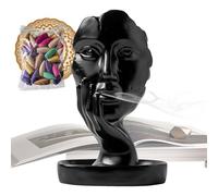 Ceramic Face Incense Burner, Thinking Statue Incense Holder, Waterfall Backflow Burner 500g Professional Home Supplies Kit Modern Studio Unit Home Decor Interior Abstract Statue Case