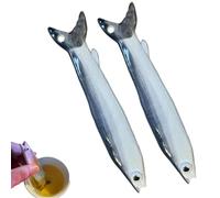 Ceramic Fish Straw, Ugly Fish Handmade Ceramic Drinking Straws, Reusable Eco-Friendly Funny Fish-Shaped Straw, For Tea Coffee Juice & Cocktails (2PCS)