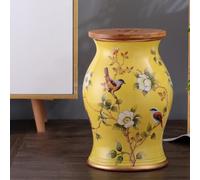 Ceramic Garden Stool, 2-in-1 Storage & Decorative Seat, Floral Drum Table