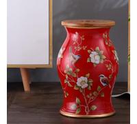 Ceramic Garden Stool, 2-in-1 Storage & Decorative Seat, Floral Drum Table