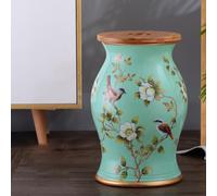 Ceramic Garden Stool, 2-in-1 Storage & Decorative Seat, Floral Drum Table