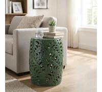 Ceramic Garden Stool Indoor Outdoor Side Table for Patio, Plant Stand