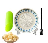 Ceramic Garlic Grater - 3 Pieces Ceramic Manual Multi-Function Round Plate