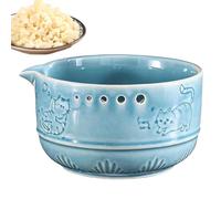 Ceramic Garlic Grater Bowl - 2-in-1 Manual Cat Chocolate Grating