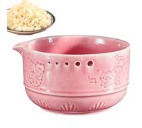 Ceramic Garlic Grater Bowl - 2-in-1 Manual Cat Pattern Chocolate Grating