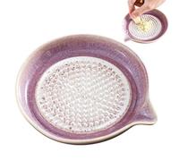 Ceramic Garlic Grater Plate,Ginger Garlic Grater Ceramic Food Grinder Porcelain GingerGrater,Non-Slip Bottom,for Grinding Wasabi Ginger Cheese Carrot,Efficient GarlicGrating Tool for Kitchen Use,