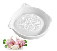 Ceramic Garlic Mincer, Crushes Ingredients Easily, Manual Grinding Plate, Glazed Ceramic Kitchen Tool Smooth, Food Prep Grinder Multi Use, Garlic Ginger Cheese Lemon 3.54x0.79 inches
