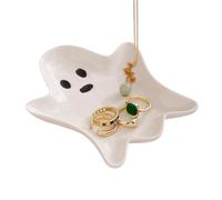Ceramic Ghost Plate - Ghost Shaped Ceramic Candy Dish | Halloween Serving Dishes | Ceramics Cute Ghosts Plates |Seasonal Decor for Living Room Dressing Table Bedroom Dining Thanksgiving Dinner Serving