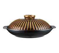 Ceramic Giapponese, Olandese Poco Profonda Retro Resistente Calore | Ceramic giapponese retro resistente al calore. Olandese poco profonda per cucinare e servire(Copper,9.4 inches)