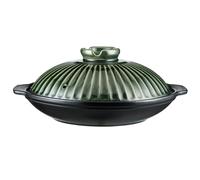 Ceramic Giapponese, Olandese Poco Profonda Retro Resistente Calore | Ceramic giapponese retro resistente al calore. Olandese poco profonda per cucinare e servire(Green,10.2 inches)