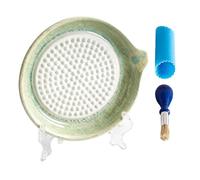 Ceramic Ginger Garlic Grater Plate Kitchen Tool with Stand