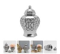 Ceramic Golden Hollow Flower Vase Decorative Jar for Wedding and Home