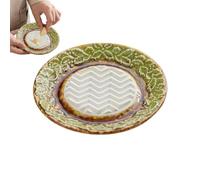 Ceramic Grater Plate 5.04in Round - Glazed Grinding Plate Kitchen Tool for