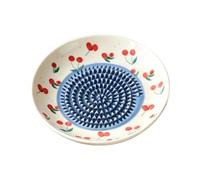 Ceramic Grater Plate - Round Manual Garlic Bowl, Kitchen Shredding Dish