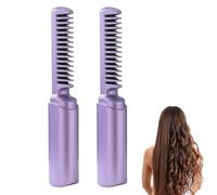 Ceramic Hairdressing Comb, Cedar and Ash Ceramic Comb, Smooth, Frizz-Free Hair Anytime, Anywhere, Latest Hairdressing Combs, Cordless 2-In-1 Touch-Up Combs For Less Frizz (2pcs Purple)