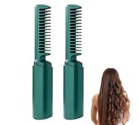 Ceramic Hairdressing Comb, Cedar and Ash Ceramic Comb, Smooth, Frizz-Free Hair Anytime, Anywhere, Latest Hairdressing Combs, Cordless 2-In-1 Touch-Up Combs For Less Frizz (2pcs Green)