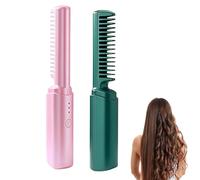 Ceramic Hairdressing Comb, Cedar and Ash Ceramic Comb, Smooth, Frizz-Free Hair Anytime, Anywhere, Latest Hairdressing Combs, Cordless 2-In-1 Touch-Up Combs For Less Frizz (Green+pink)