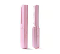 Ceramic Hairdressing Comb,Latest Hairdressing Combs Frizz-Free Hair Anytime, Anywhere,Cordless 2-In-1 Touch-Up C-ombs (Pink)