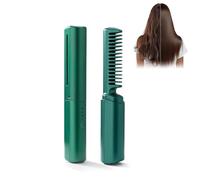 Ceramic Hairdressing Comb Smooth, USB Rechargeable Ceramic Hot Combs with 3 Heat Settings, Travel-Friendly Design for Smooth & Frizz-Free Hair Styling, Hair Dressing Comb for Women (Green)