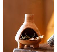 Ceramic Incense Burner Holder,Tabletop Mini Fireplace for Palo Santo/Sage/Cedar Burning,Ceramic Ash Tray,Aromatic Zen Decor,Meditation Altar Centerpiece for Home & Office (Primary Color-b)