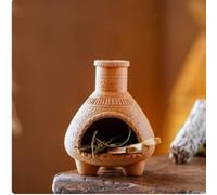 Ceramic Incense Burner Holder,Tabletop Mini Fireplace for Palo Santo/Sage/Cedar Burning,Ceramic Ash Tray,Aromatic Zen Decor,Meditation Altar Centerpiece for Home & Office (Primary color-A)