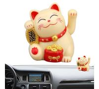 Ceramic Lucky Cat Waving Brain, Cinese Lucky Cat Waving Brain Solar, Solar Forty Cat Statue, Lovely Cat, Lucky Waving Wealth Cat Maneki Neko Lucky Cat Statue, Fengshui Lucky Cat Twing Ar Braccio,