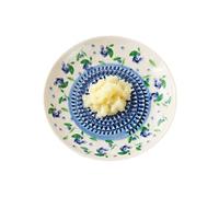 Ceramic Manual Round Fruit Pattern Plate - Garlic Grater Dish For Cheese | Grate Garlic, Ginger, Tomatoes, And Cheeses Smoothly And Efficiently With A Textured Ceramic Manual Grater Plate Featuring